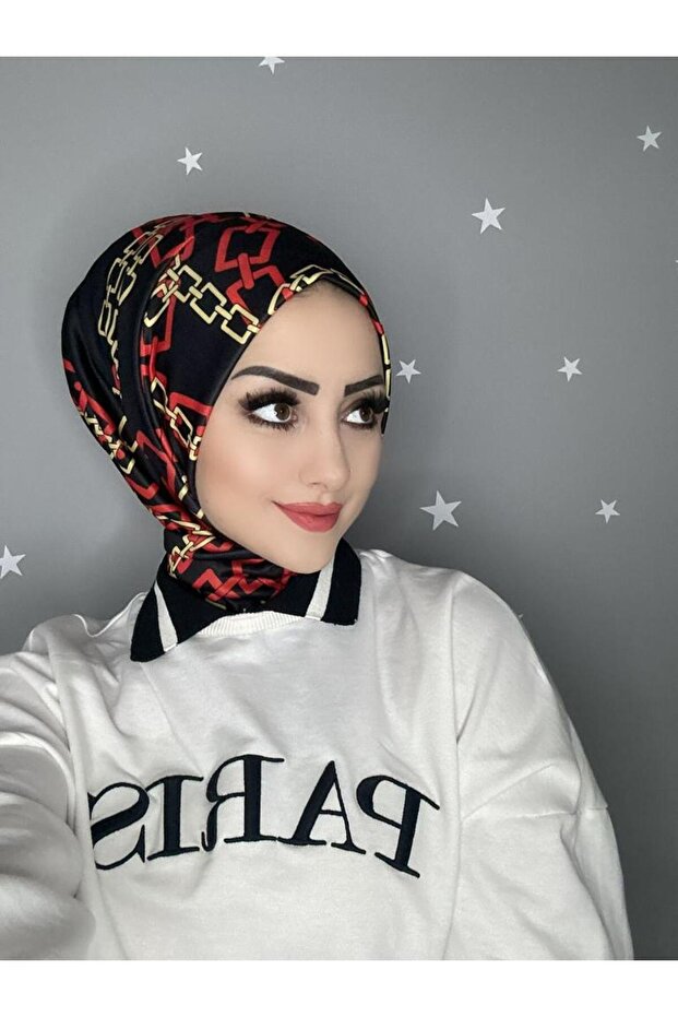 DC18 Patterned Snap Fastener Ready Practical Hijab Daily and Pool Bonnet Hijab Women's Shawl Scarf