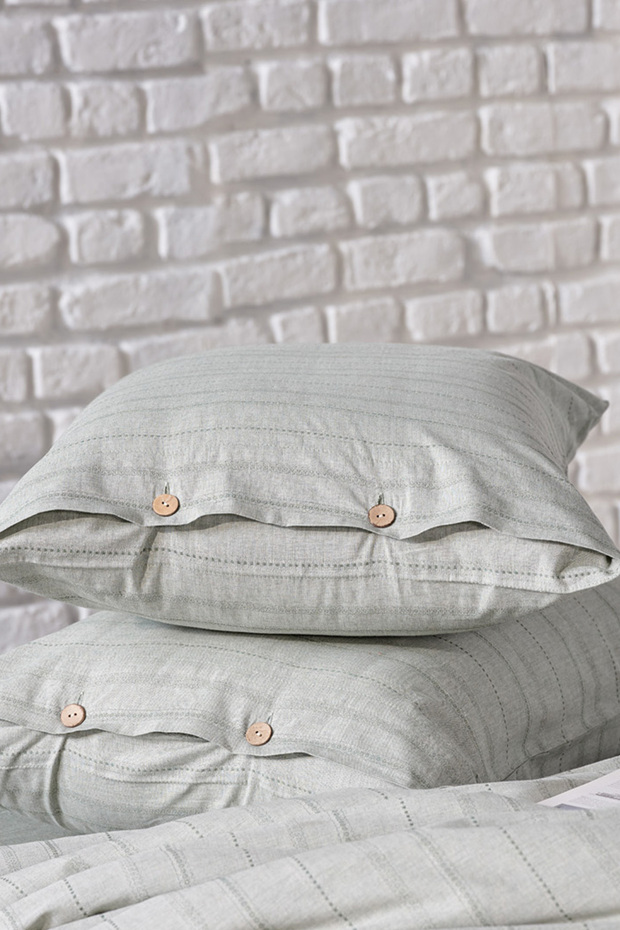 İpliği Boyalı Serisi Mabel Tek Kişilik Nevresim Takımı - Yeşil - 2