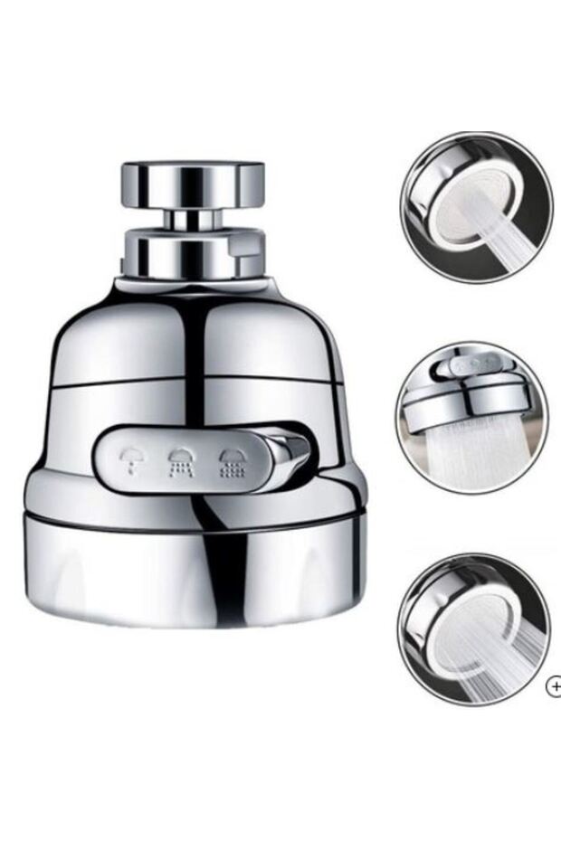Water Saving Head / 3 Functions / Chrome