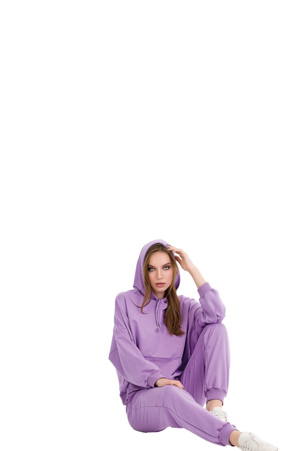 Mor Kapüşonlu Eşofman Takımı - 2