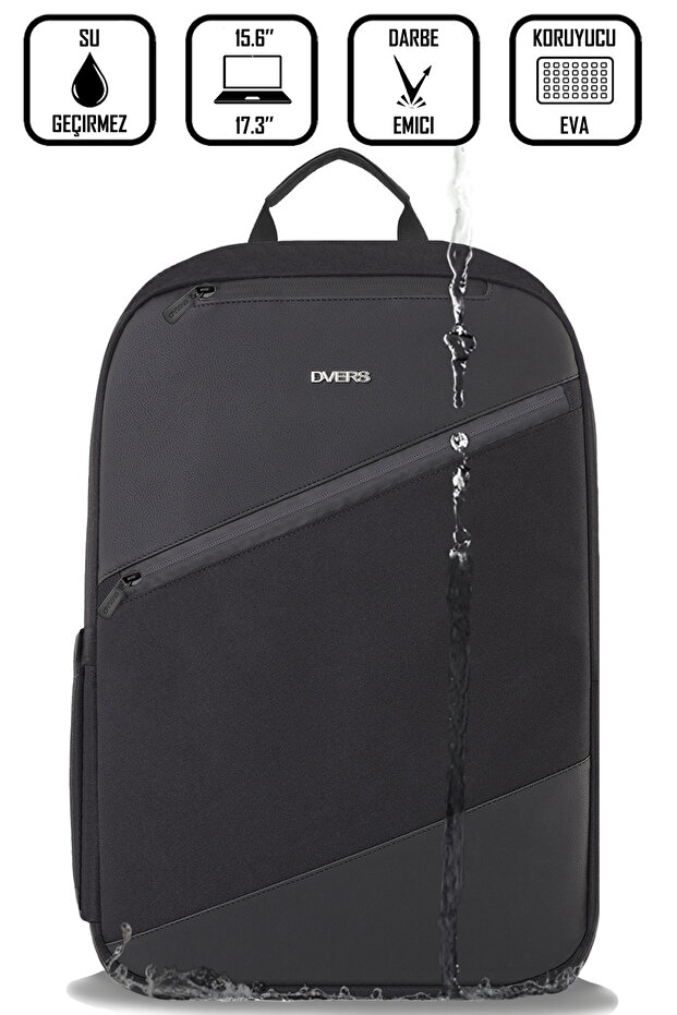D'VERS 17.3-15.6 Inç Uyumlu 5 Bölmeli Korumalı Su Itici Kumaş Ve Fermuar Özellikli Laptop Sırt Çantası