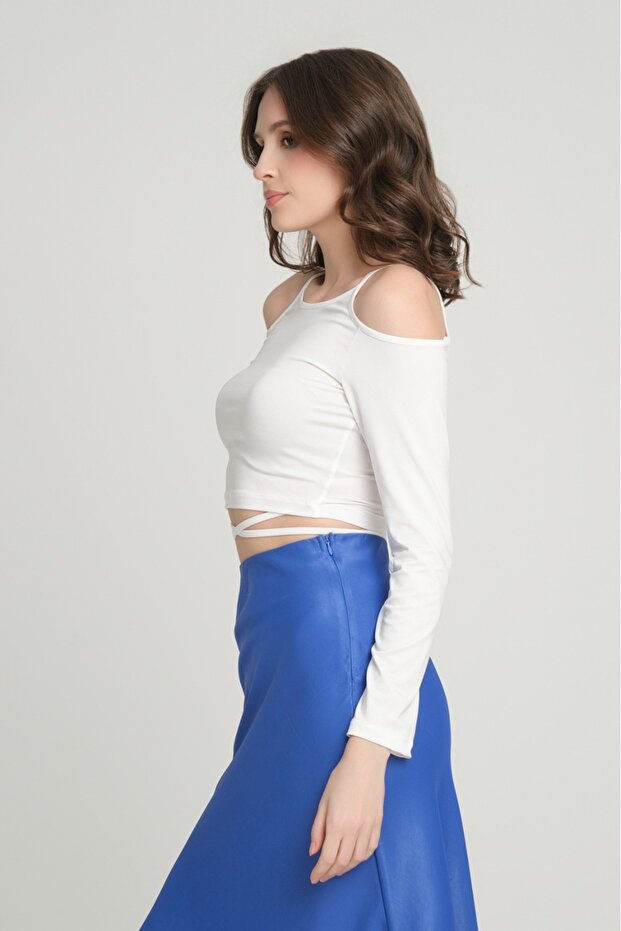 بلوزة بأربطة مكشوفة الكتف - 8