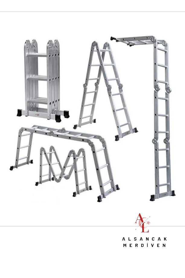 Alüminyum Akrobat Merdiven 3.75 Metre 4X3 Akrobat ALS-4X3 Katlanabilir Merdiven Alsancak Merdiven - 1
