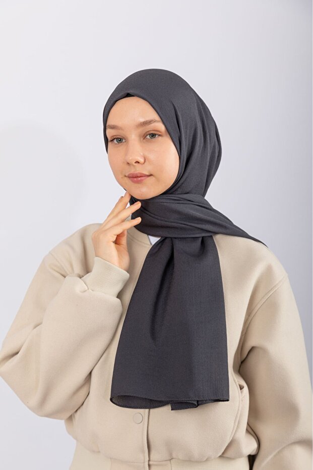 Natural Crepe Shawl - Smoked