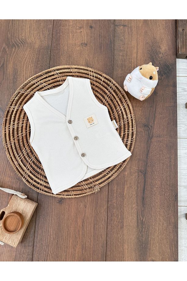 Bebek Yelek 2li Set %100 Organik Pamuk Yumuşak Doku Mevsimlik Unisex Yelek - 2