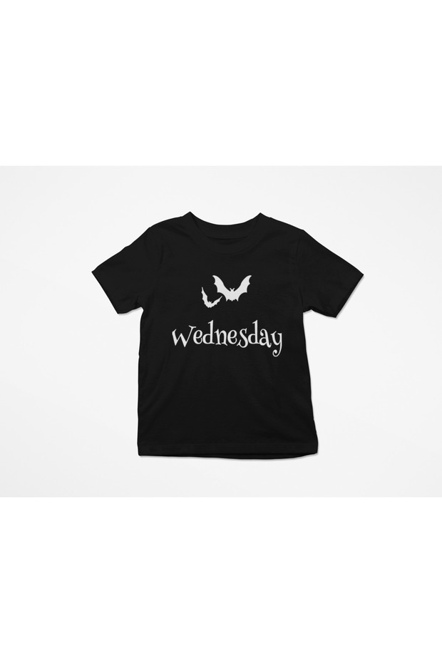 Crew Neck Wednesday Printed Unisex Short Sleeve Kids T-shirt