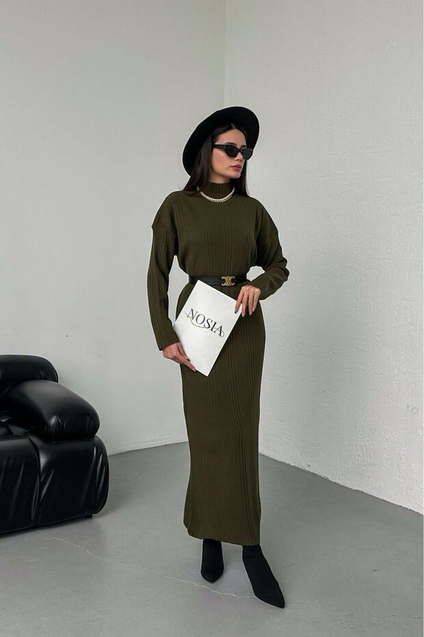 Uzun Triko Elbise - 6