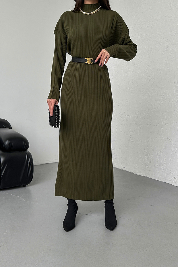 Uzun Triko Elbise - 5