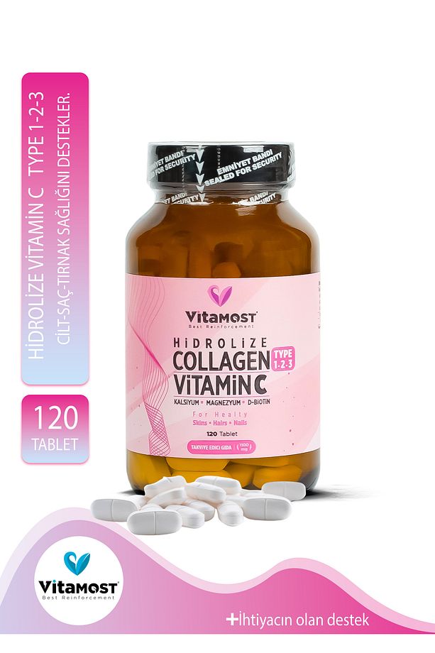 Collagen Vitamin C Tip 1, Tip 2, Tip 3 (KOLAJEN) Biotin 120 Tablet 1100mg - 1