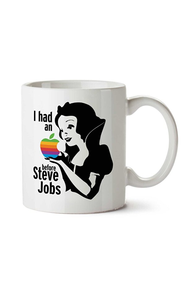 كوب أبيض ثلجي I Had An Apple مطبوع على الجانبين