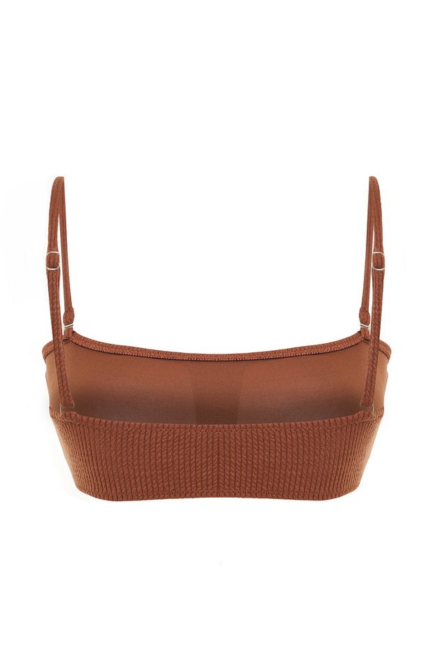 Kahverengi Straplez Kaplı Bikini Üstü TBESS24BU00066 - 9