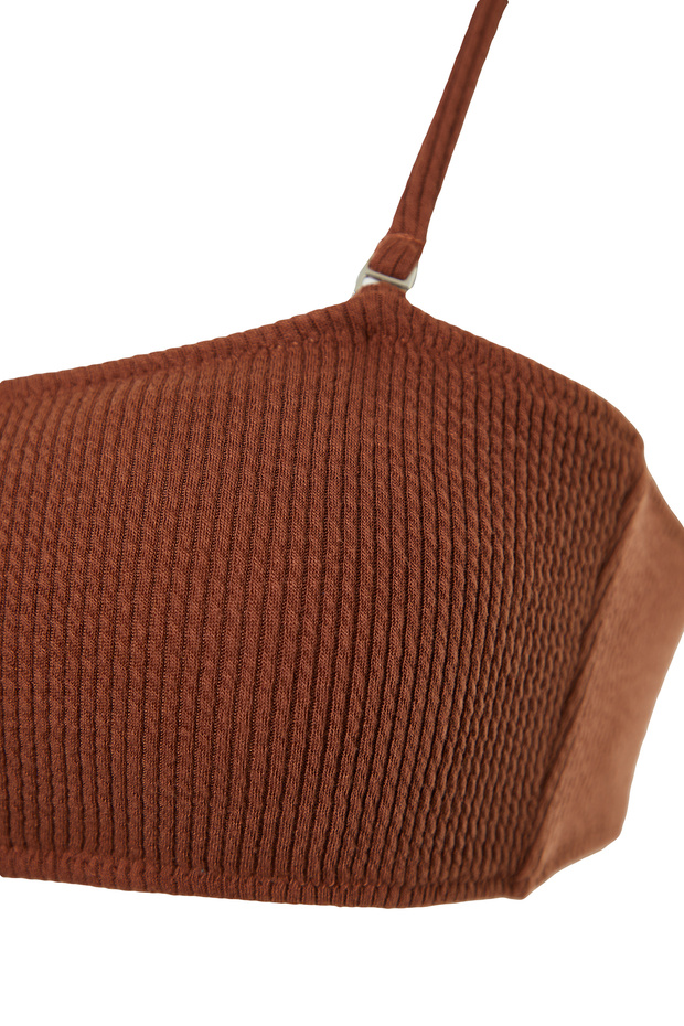 Kahverengi Straplez Kaplı Bikini Üstü TBESS24BU00066 - 7