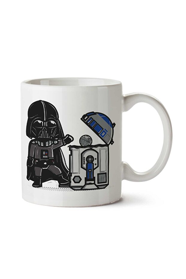 كوب ستار وورز دارث فيدر R2-D2 ديث ستار بن مطبوع على الجانبين