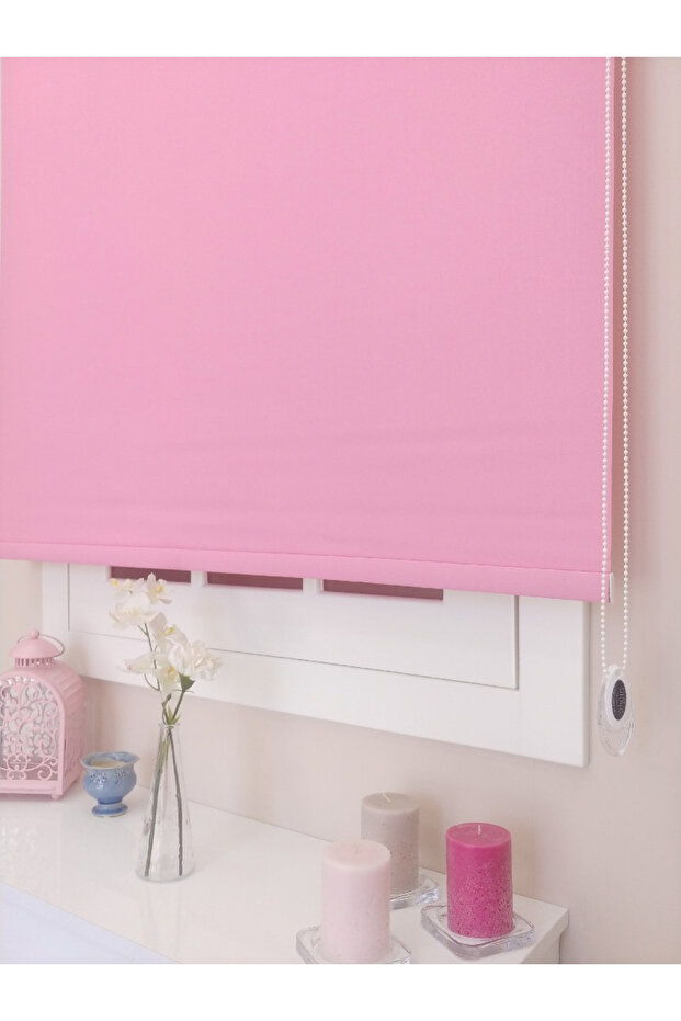 PEMBE STOR ZEBRA GÜNEŞLİK PERDE - 1