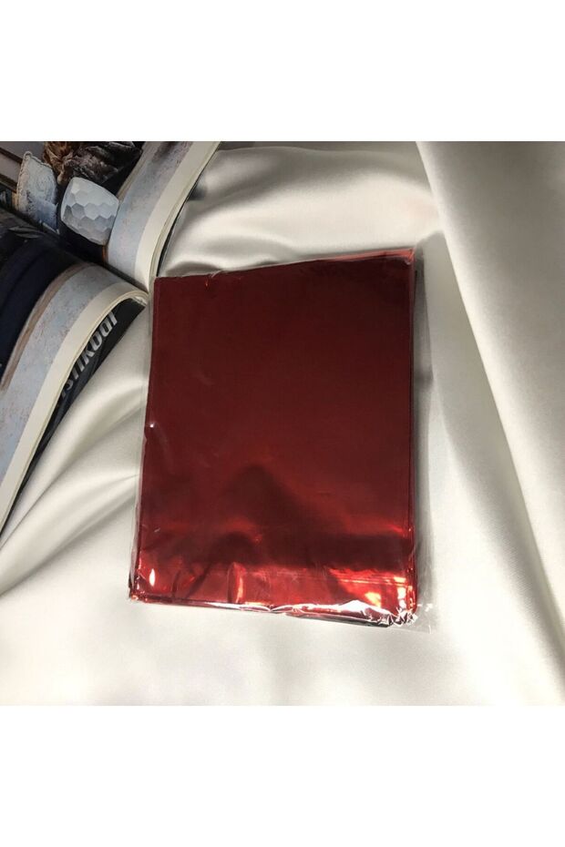 15X25 cm - 1 Pack (100 Pcs) Single Color Red Gift Package Metalized Bag with Tape