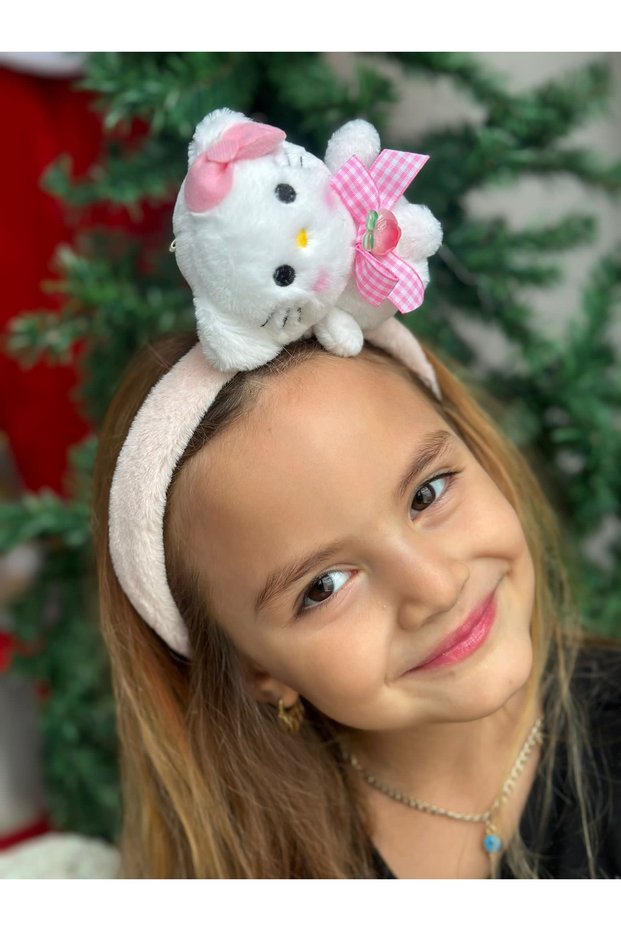 Imported luxury cute Hello kitty with cat 3D plush toy crown children's adult crown ornate