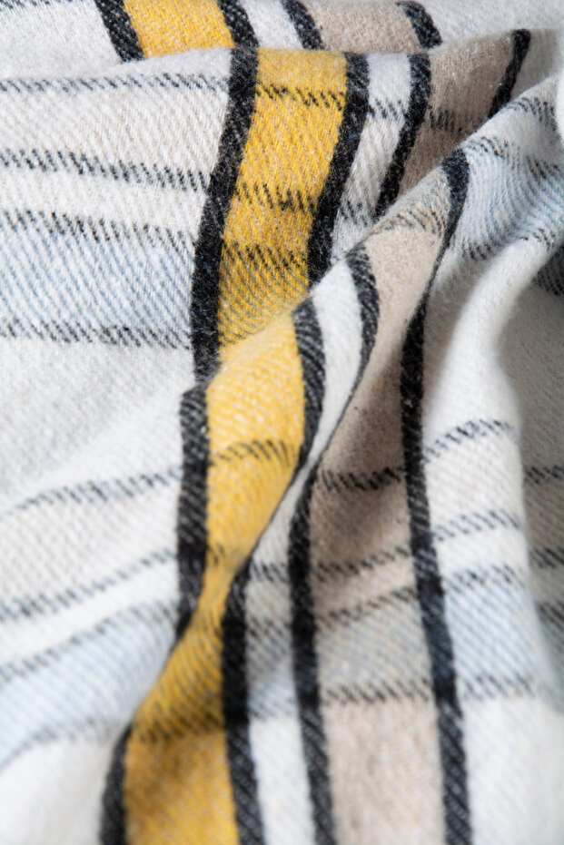 Sarı Regular Kalıp Gömlek Yaka Ekoseli Oduncu Gömlek - 4