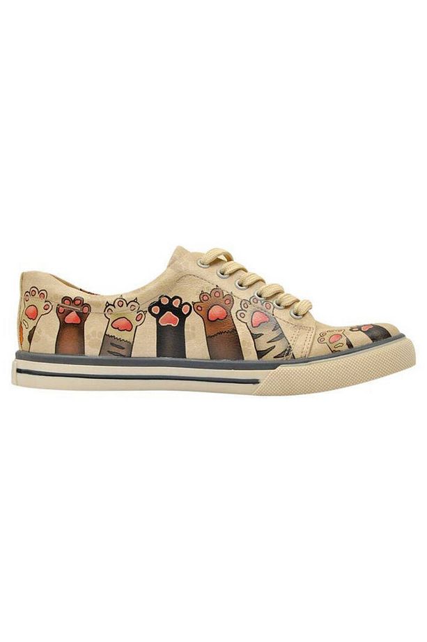 Kadın Vegan Deri Bej Sneakers - Yummy Tasarım - 7