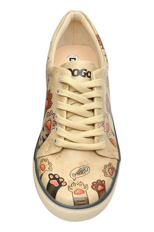 Kadın Vegan Deri Bej Sneakers - Yummy Tasarım - 9