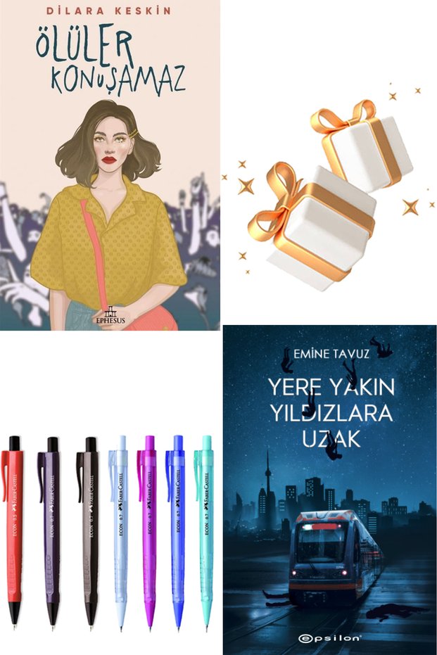 Ölüler Konuşamaz - Eplison Yere Yakın Yıldızlara Uzak Emine Tavuz 2li Set + Faber Kalem Hediyeli