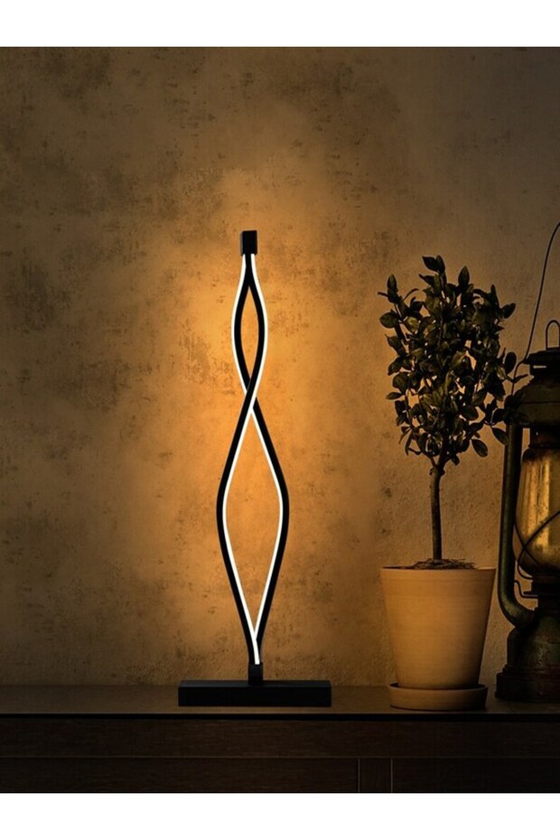 Modern Zigzag Masaüstü Siyah Model (Beyaz / Sarı / Günışığı) Lüks Led Lambader - 3