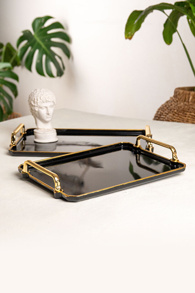 2 li Tepsi Ev Dekorasyon Sofra Mutfak - 3