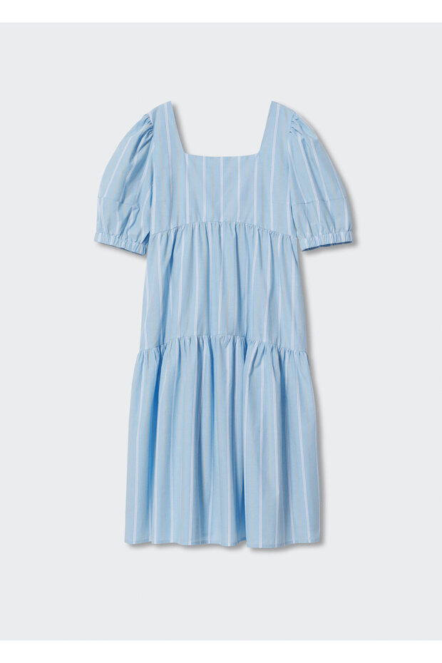 Kadın Gök mavisi Elbise - 3