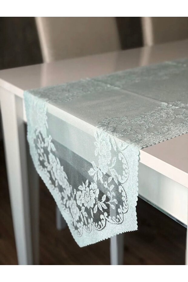 Dekoratif Suyeşili Örme Runner - 1