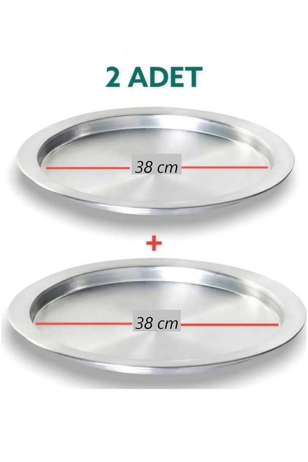 2 adet alüminyum 38 cm künefe ve kadayıf tepsisi & tabağı - 1