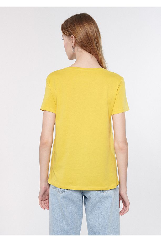 Sun Baskılı Sarı Tişört Regular Fit / Normal Kesim 1610374-71442 - 4