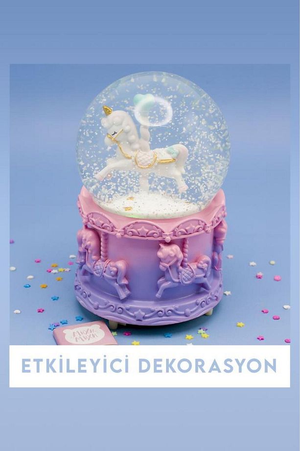 Unicorn Tasarımlı Işıklı Kar Küresi - 2