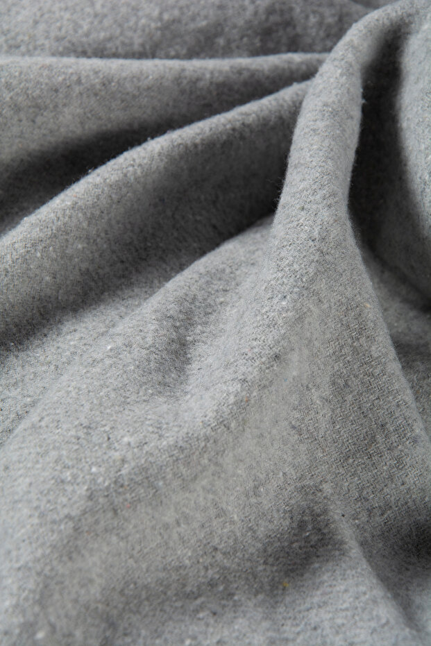 Gri Regular Kalıp Gömlek Yaka Düz Renk Oduncu Gömlek - 4