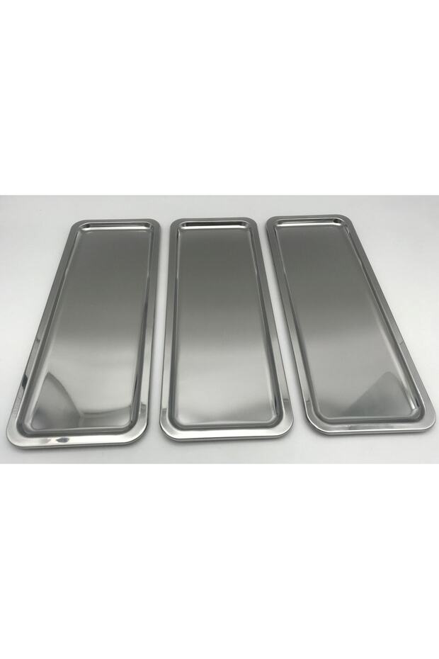 3-Piece Stainless Steel Breakfast, Tea Tray, Coffee Tray, Presentation Tray, Gift Tray, Bathroom Tray