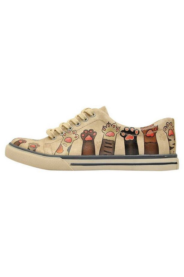 Kadın Vegan Deri Bej Sneakers - Yummy Tasarım - 5