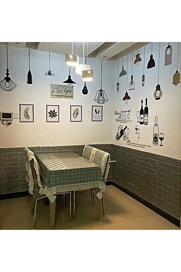 50x70cm (0,35m2) Gri Kendinden Yapışkanlı Duvar Kağıdı Esnek Köpük Panel 3d Tuğla Desen - 4