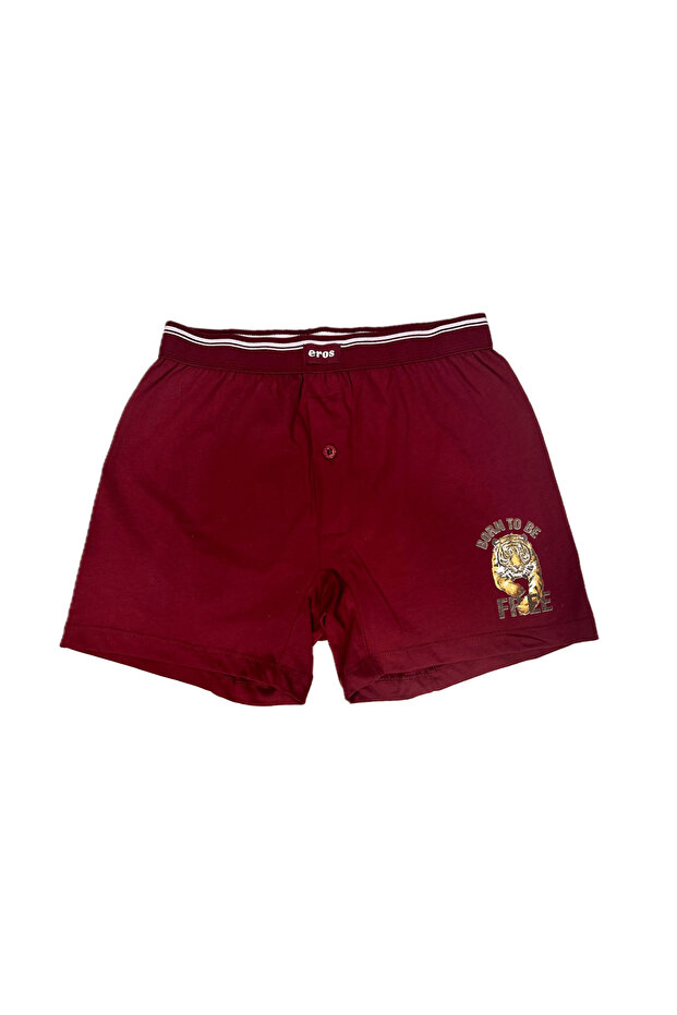 Sol Paça Baskılı Boxer Bordo - 2