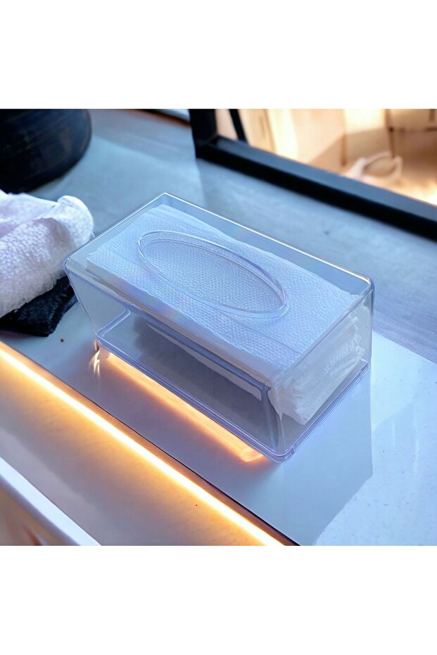 Transparent Napkin Organizer, Napkin Holder, Organizer Box Unbreakable 22 X 12 Orange Plastic Tr