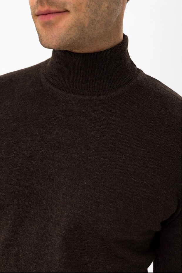 Balıkçı Yaka Regular Düz Triko - 4