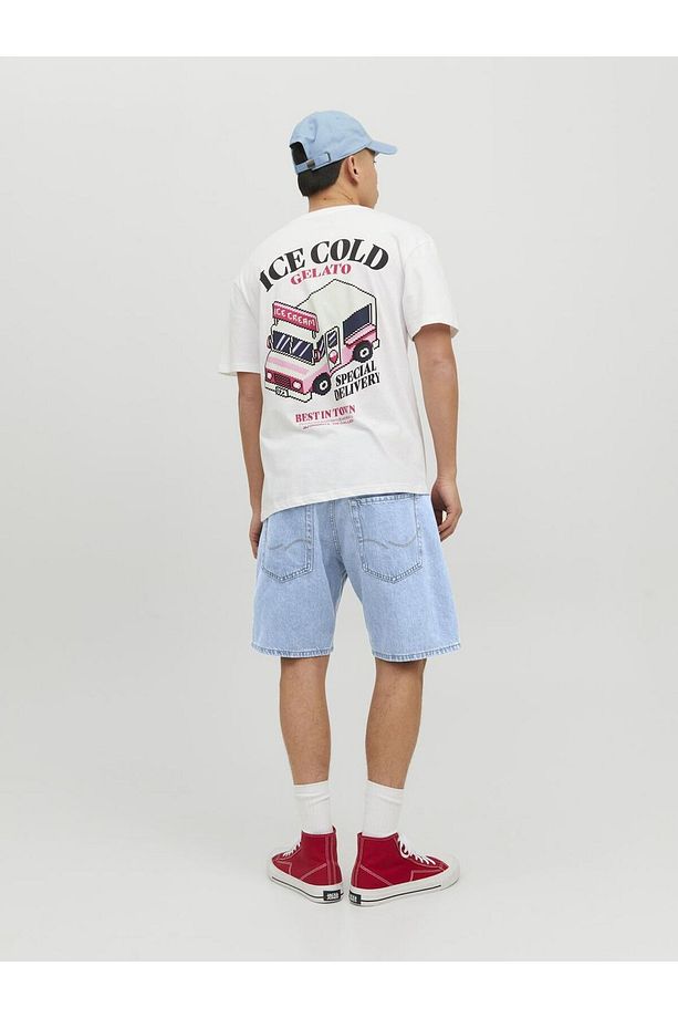 Erkek Relaxed Fit Düz Denim Kot Şort - 12223606 - 4