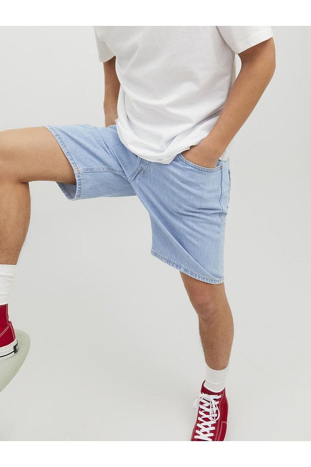Erkek Relaxed Fit Düz Denim Kot Şort - 12223606 - 8