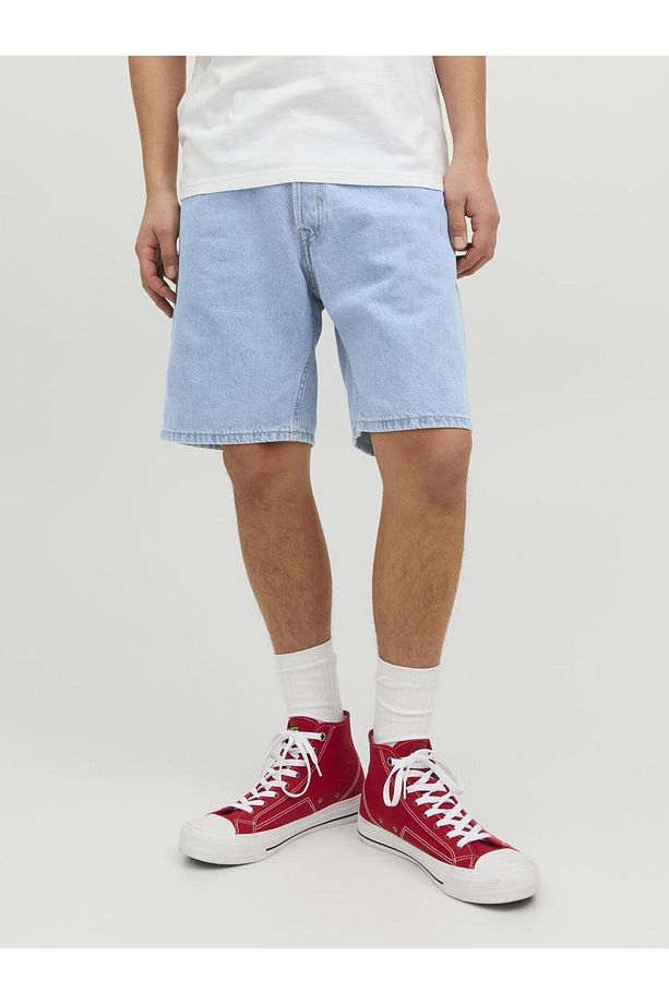 Erkek Relaxed Fit Düz Denim Kot Şort - 12223606 - 1