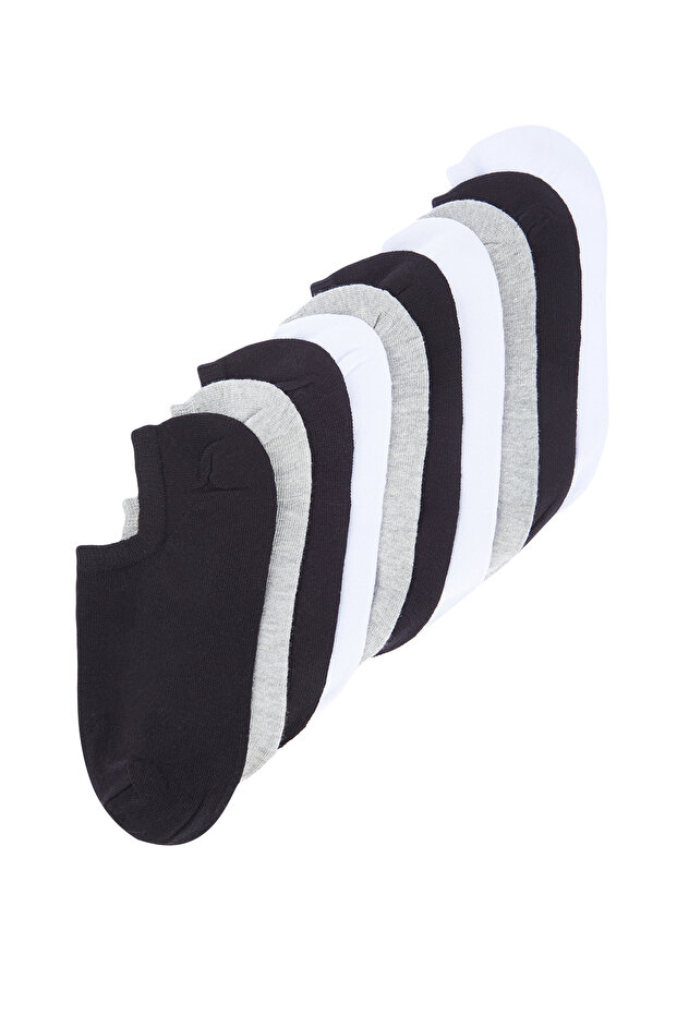 Çok Renkli 10'lu Paket Pamuklu Basic Düz Renk Sneaker-Kısa-Bilek Altı Çorap TMNSS24CO00003 - 2