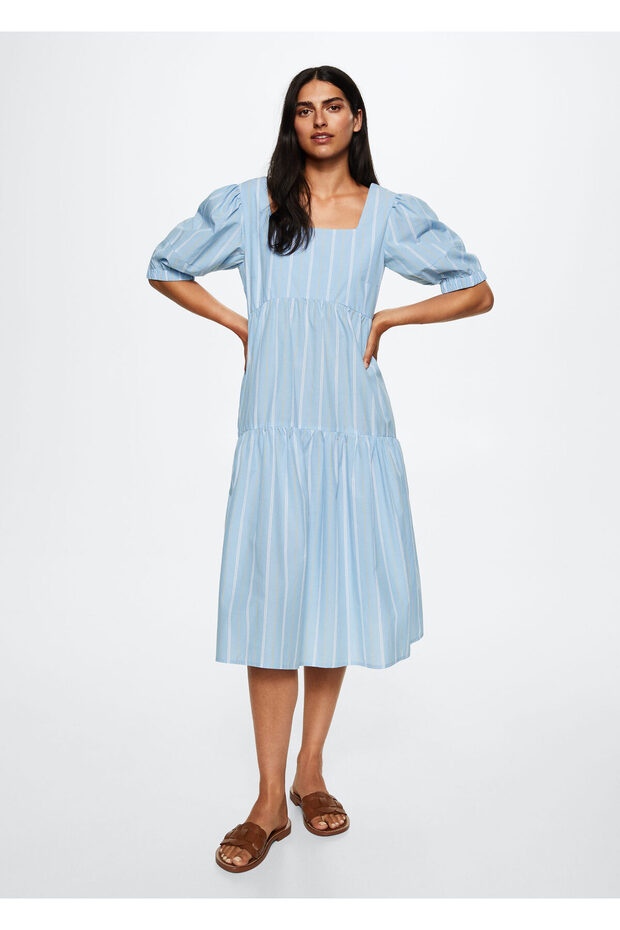 Kadın Gök mavisi Elbise - 1