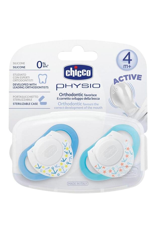 Physio Silicone Pacifier 4m+ 2 Pack - Blue - 1
