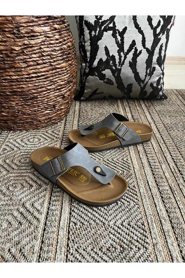 Unisex Orthopedic Cork Sole Comfort Model Flip Flops Daily Comfortable Outdoor Indoor Slippers