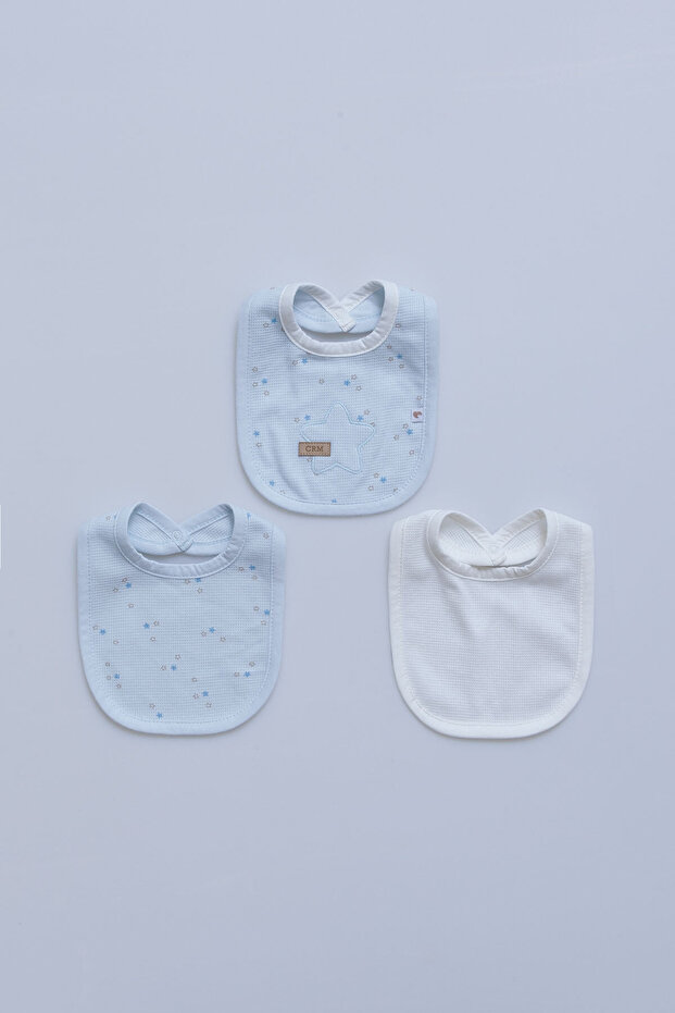 Waffle Boy Blue Baby Bib