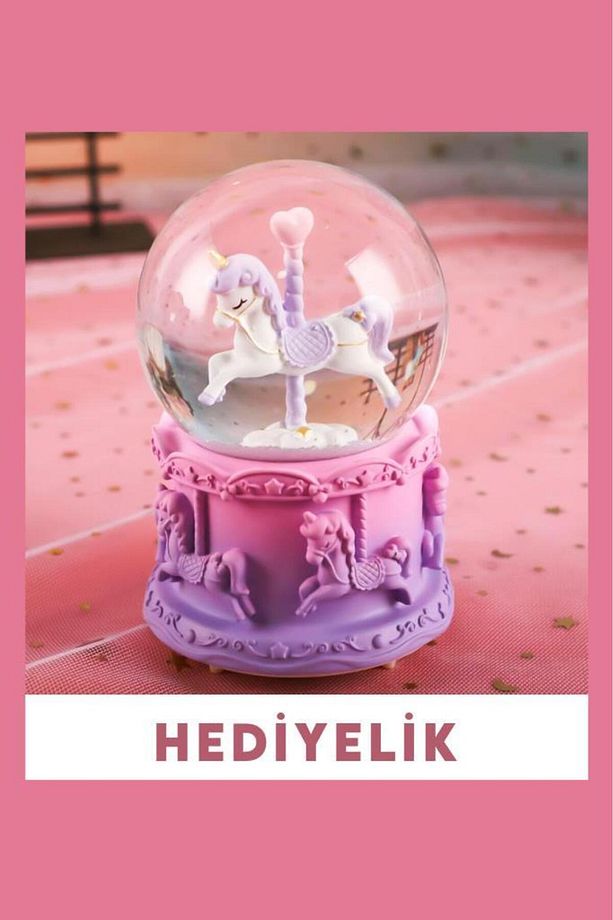 Unicorn Tasarımlı Işıklı Kar Küresi - 7