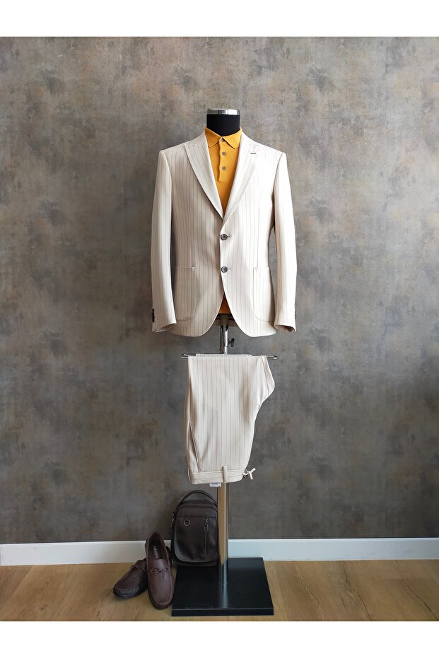 ÇİZGİLİ TEK CEKET - 1