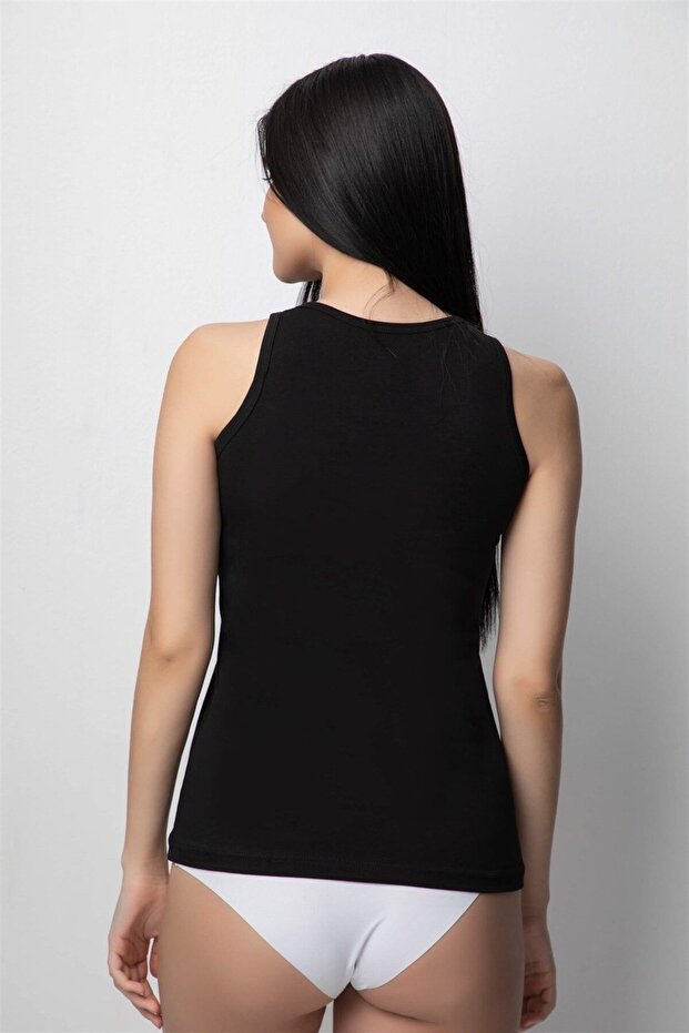 3361 Geniş Askılı Pamuklu Basic Kadın Atlet - 2