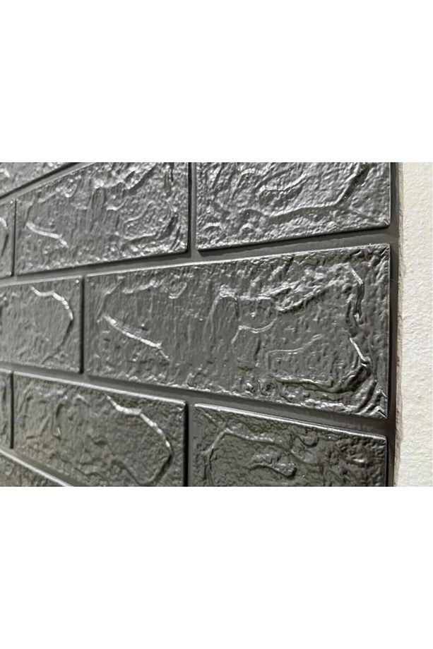 50x70cm (0,35m2) Gri Kendinden Yapışkanlı Duvar Kağıdı Esnek Köpük Panel 3d Tuğla Desen - 3